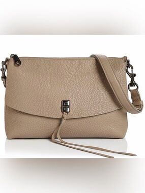 Rebecca Minkoff Darren Top Zip - Taupe - leather shoulder bag